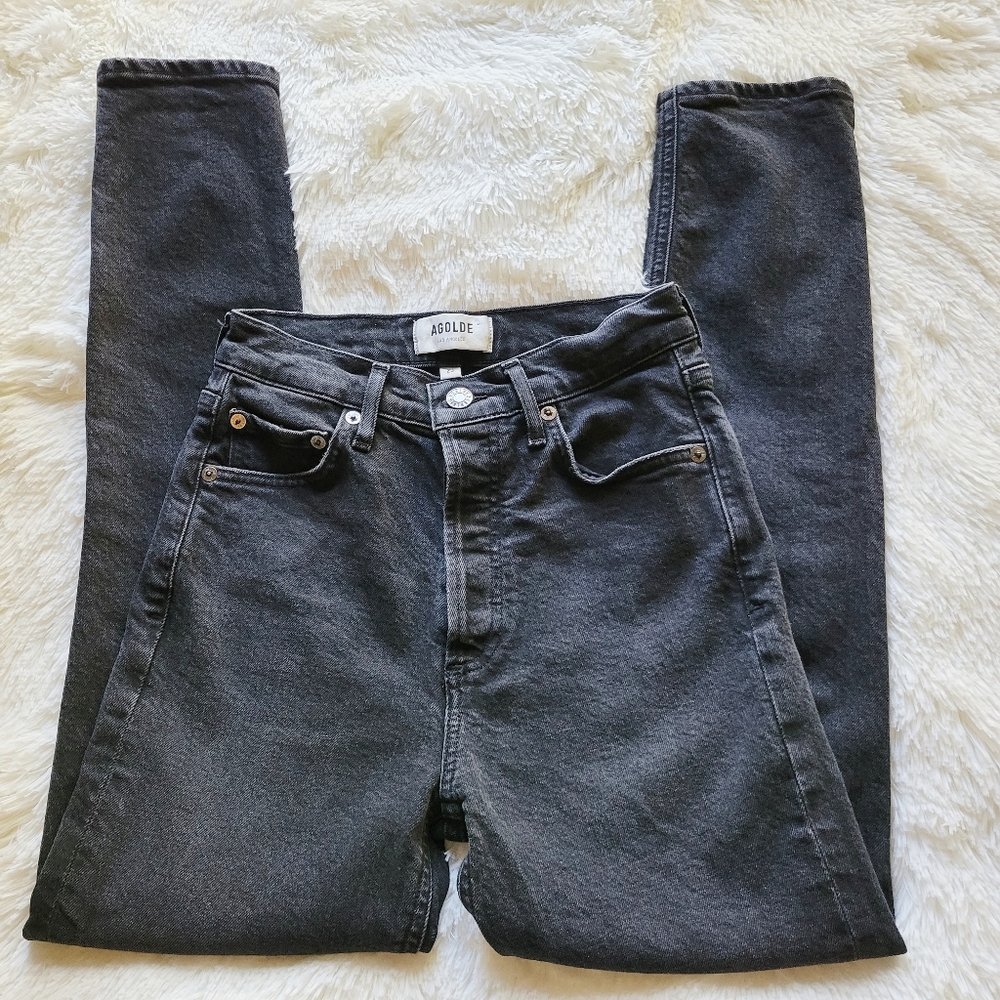 AGOLDE High Rise Women's Jeans in Washed Black